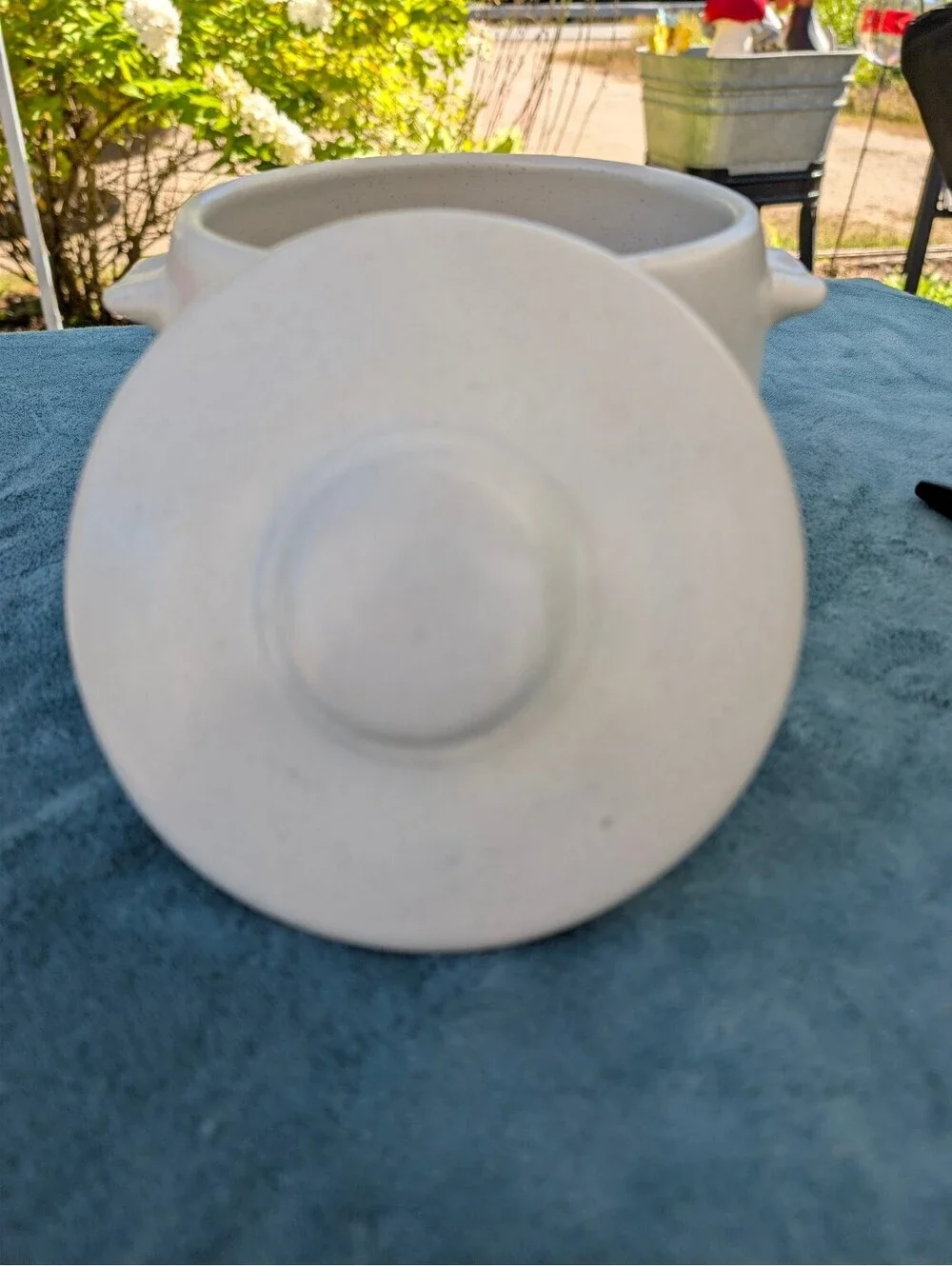Vintage West Bend Mid-Century Modern Stoneware Bean Pot Casserole Dish with Lid